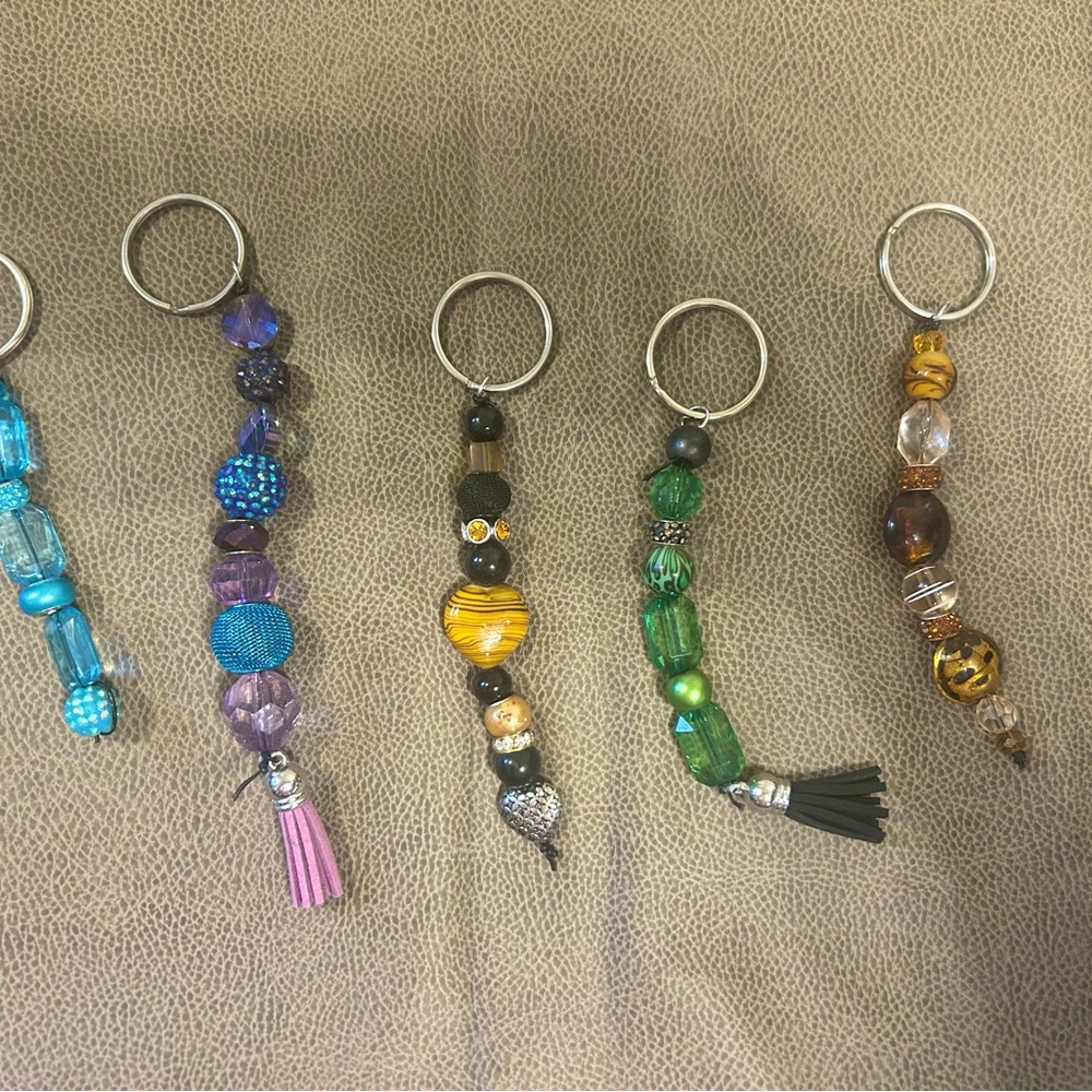 Colorful Beaded Keychains Set